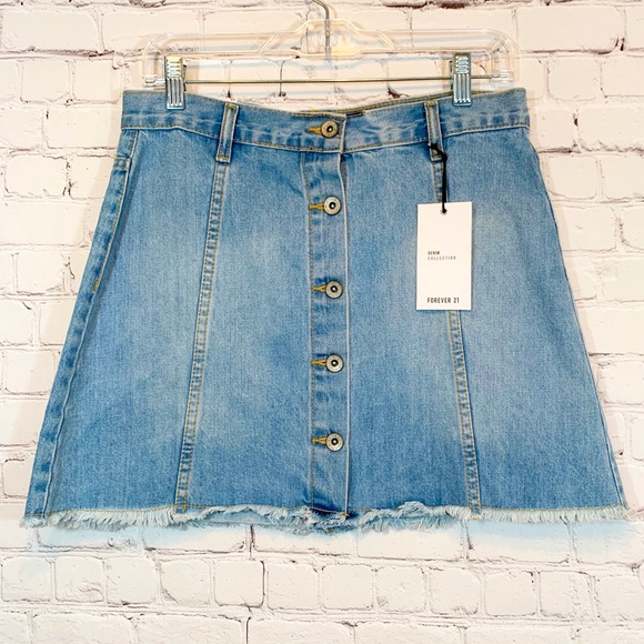 Forever 21 Jean Denim button front skirt NWT - Picture 1 of 6